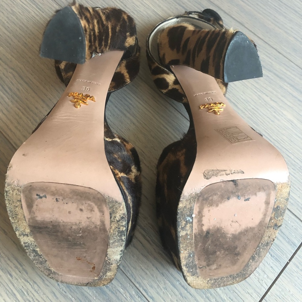 Prada Animal Print Calfskin Sandals 👡